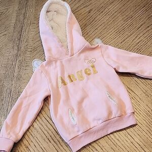 Hooded angel fleece sweater 3-4T